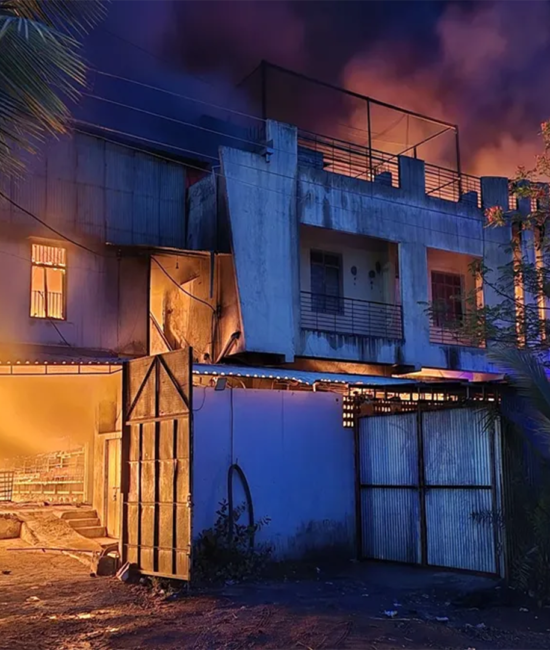 Massive Fire at Solapur Factory